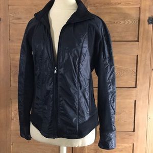 TEK GEAR FLEECE AND NYLON FULL ZIP JACKET MED POCKETS